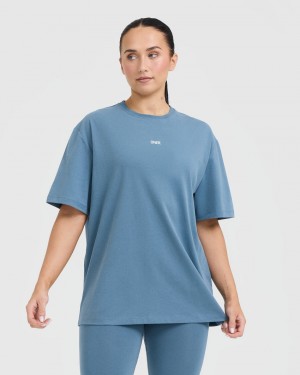 Oner Active Classic Oner Grafisk Oversized Lette T Shirts Blå | 246-SGETZF