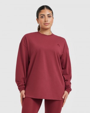 Oner Active Classic Oversized Lette Long Sleeve T Shirts Lyserød | 187-BPMDLS