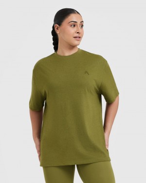 Oner Active Classic Oversized Lette T Shirts Olivengrøn Grøn | 210-TUOLMB