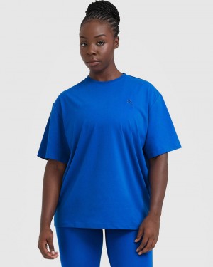 Oner Active Classic Oversized Lette T Shirts Dyb Blå | 582-XERMHP