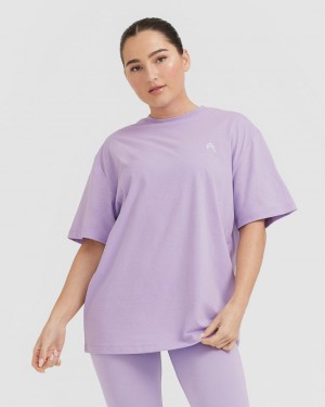 Oner Active Classic Oversized Lette T Shirts Lilla | 914-MULIQO