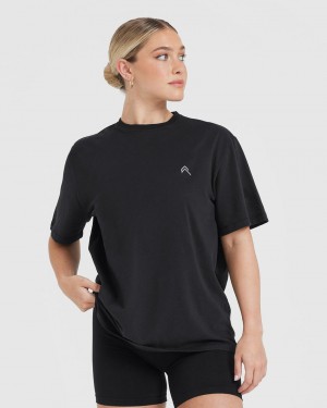 Oner Active Classic Oversized Lette T Shirts Sort | 710-EDUIXQ