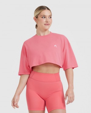 Oner Active Classic Relaxed Crop Lette T Shirts Lyserød | 405-QMWUOY