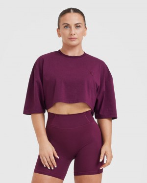 Oner Active Classic Relaxed Crop Lette T Shirts Lilla | 315-MTEYPX