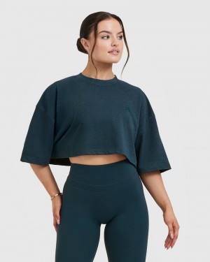 Oner Active Classic Relaxed Crop Lette T Shirts Blå | 198-QPXLYO