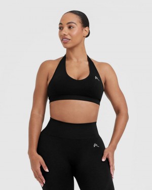 Oner Active Classic Seamless 2.0 Halter Neck Bralette Sports Bras Sort | 378-SVHETY