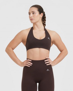 Oner Active Classic Seamless 2.0 Halter Neck Bralette Sports Bras Mørkegrå | 832-DENMFY