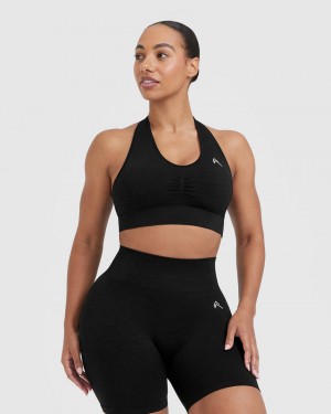 Oner Active Classic Seamless 2.0 V-Neck Bralette Sports Bras Sort | 231-SXKPEZ