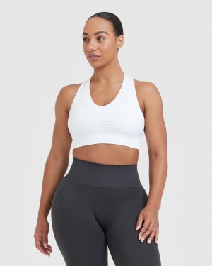 Oner Active Classic Seamless 2.0 V-Neck Bralette Sports Bras Hvide | 953-EKDJSB