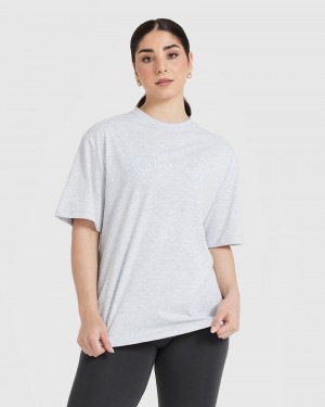 Oner Active Classic Varsity Oversized Lette T Shirts Lysegrå | 062-FMXEJT