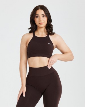 Oner Active Effortless Seamless High Neck Bralette Sports Bras Mørkegrå | 389-PUNKLG