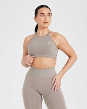 Oner Active Effortless Seamless High Neck Bralette Sports Bras Grå | 436-EJTONU