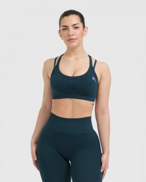 Oner Active Effortless Seamless Layered Sports Bras Blå | 324-JZGIQM