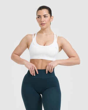 Oner Active Effortless Seamless Layered Sports Bras Hvide | 016-WBGKXP