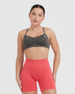 Oner Active Effortless Strappy Bralette Sports Bras Dyb Grå Brune | 296-IQGSTL