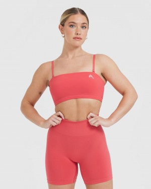 Oner Active Everyday Bandeau Bralette Sports Bras Rød | 762-KNQSIH