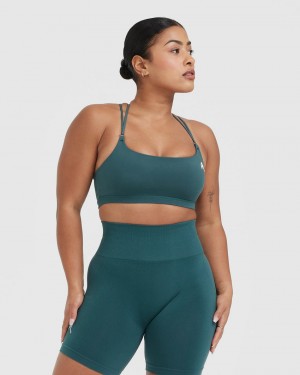 Oner Active Everyday Cross Over Bralette Sports Bras Blå Turkis | 147-SJURHL