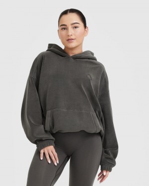 Oner Active Fleece Oversized Hættetrøje Dyb Grå Brune | 472-RGECWB