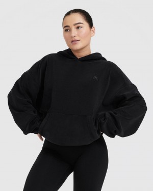 Oner Active Fleece Oversized Hættetrøje Sort | 578-BOXJUD