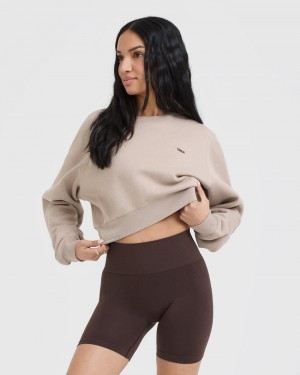 Oner Active Foundations Crop Sweatshirts Lysebrune | 164-BMNUPA