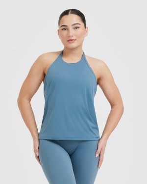 Oner Active Go To High Neck Loose Crop T Shirts Blå | 753-UCSYHB