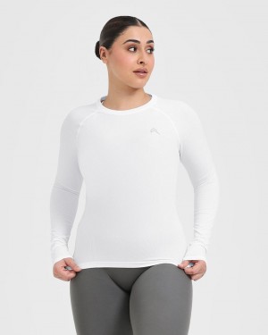 Oner Active Go To Seamless Fitted Long Sleeve T Shirts Hvide | 170-DKAMYU