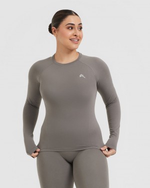 Oner Active Go To Seamless Fitted Long Sleeve T Shirts Grå | 381-ZJAHTU