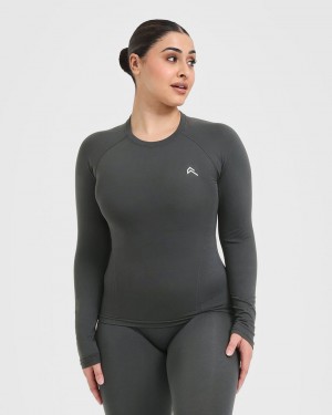 Oner Active Go To Seamless Fitted Long Sleeve T Shirts Sort | 609-IESXJP