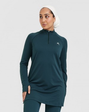 Oner Active Go To Seamless Loose Long Sleeve Longline T Shirts Blå | 386-EGHZVM