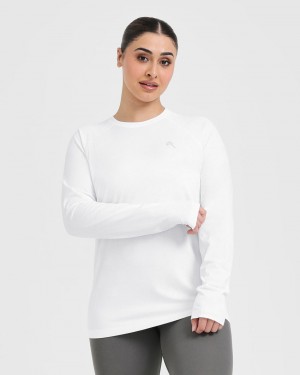 Oner Active Go To Seamless Loose Long Sleeve T Shirts Hvide | 045-SJEZBO