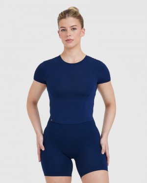 Oner Active Mellow Soft Mid Kort Sleeve T Shirts Blå | 156-JMZQBU