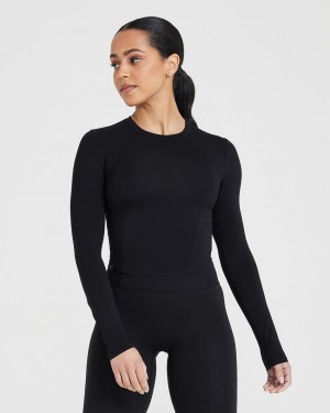 Oner Active Mellow Soft Mid Long Sleeve T Shirts Sort | 148-TSJXIB