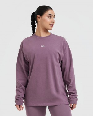 Oner Active Raising The Bar Grafisk Unisex Long Sleeve T Shirts Lilla | 765-OTFQMN