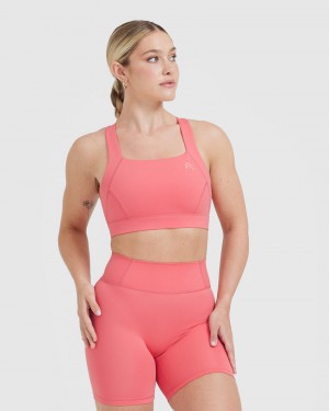 Oner Active Timeless Brede Páskové Sports Bras Lyserød | 831-ZKFYAC