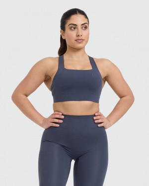 Oner Active Timeless Brede Páskové Sports Bras Blå | 613-SNODYE