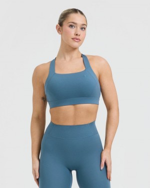 Oner Active Timeless Brede Páskové Sports Bras Blå | 205-JDROLQ