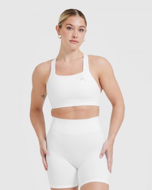 Oner Active Timeless Brede Páskové Sports Bras Hvide | 125-FKXACJ