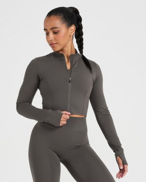 Oner Active Timeless Crop Jakker Dyb Grå Brune | 630-PUAZKV