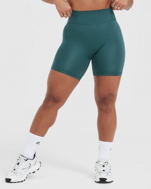 Oner Active Timeless High Waisted Shorts Blå Turkis | 091-DAIQEV