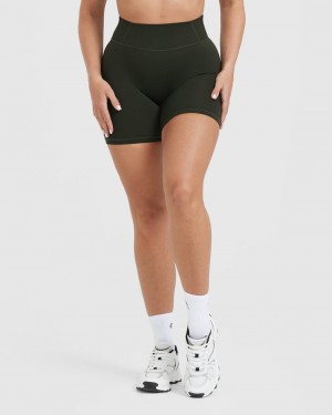 Oner Active Timeless High Waisted Shorts Khaki | 792-ETFYML