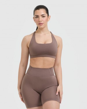 Oner Active Timeless Square Neck Sports Bras Brune | 621-WVFBGO