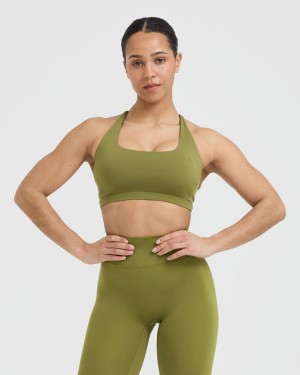 Oner Active Timeless Square Neck Sports Bras Olivengrøn Grøn | 740-RSIKFQ