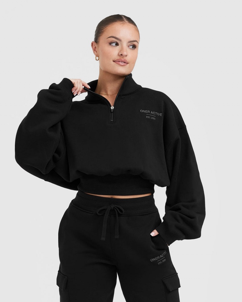 Oner Active All Day Est 2020 Crop 1/4 Zip Sweatshirts Sort | 630-HAIMED