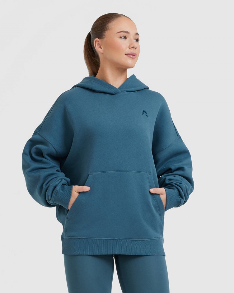 Oner Active All Day Oversized Hættetrøje Blå | 895-DKWHFX