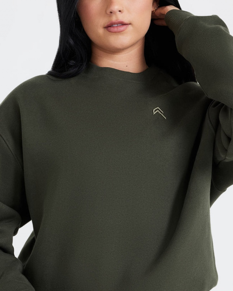 Oner Active All Day Oversized Sweatshirts Khaki | 038-AWEJOY