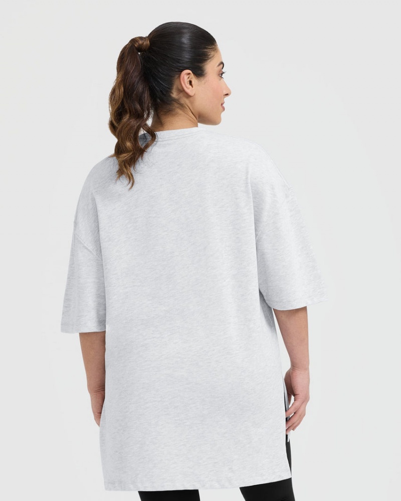 Oner Active Classic Longline T Shirts Lysegrå | 796-HFBRIM