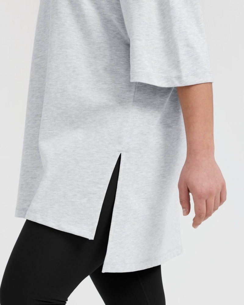 Oner Active Classic Longline T Shirts Lysegrå | 796-HFBRIM