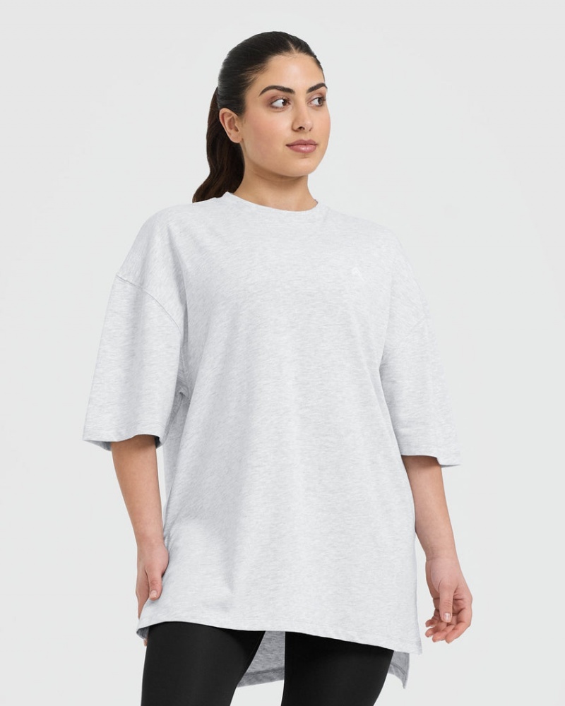 Oner Active Classic Longline T Shirts Lysegrå | 796-HFBRIM