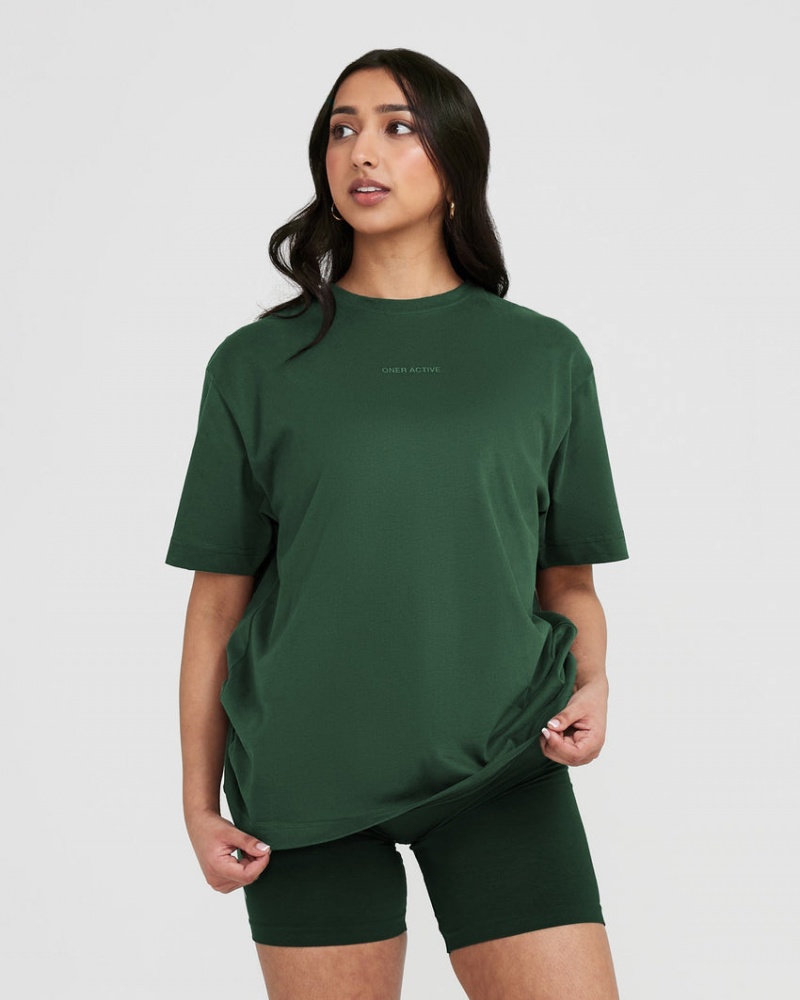 Oner Active Classic Mirror Grafisk Oversized T Shirts Grøn | 549-LVUQZF