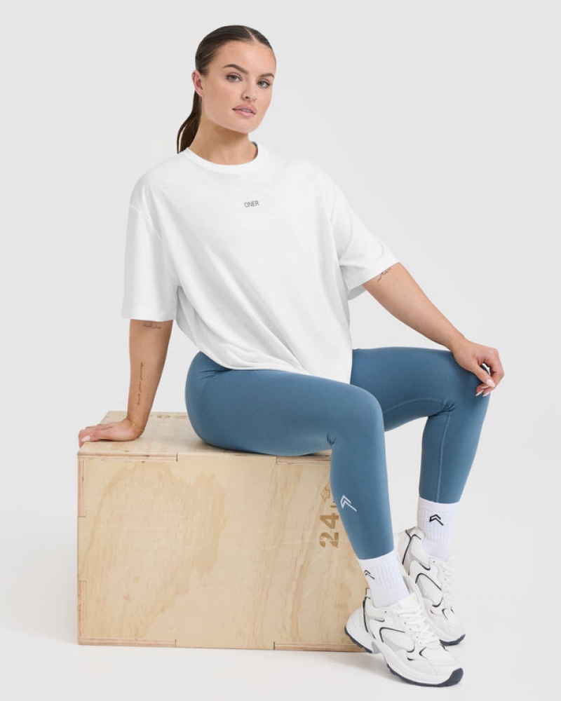 Oner Active Classic Oner Grafisk Oversized Lette T Shirts Hvide | 342-QDVJZR